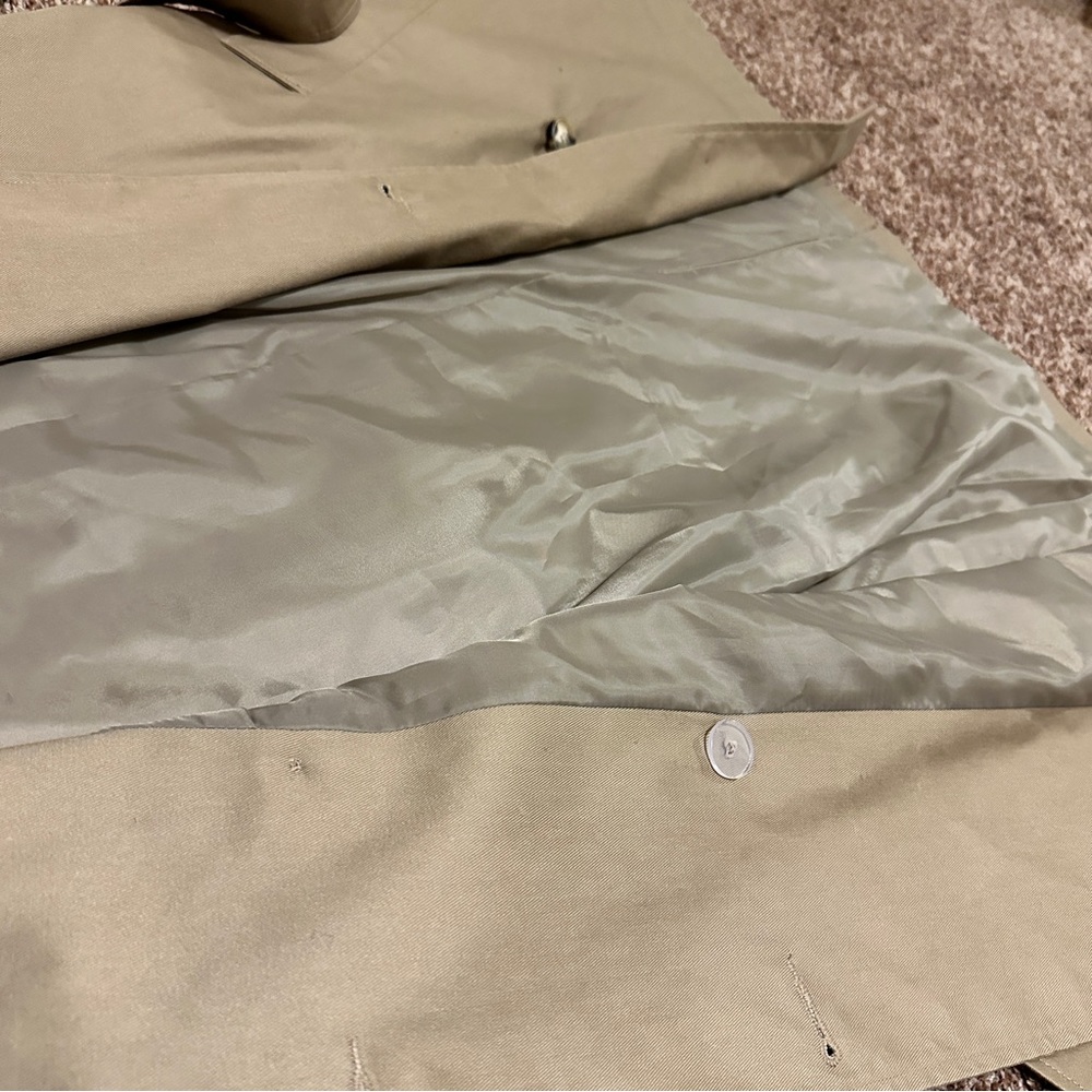 ASOS NEW CREAM TANNED TRENCH COAT SIZE 4 WITH BELT AND SIDED POCKETS - Picture 9 of 12